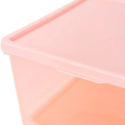 Your Zone Kids Large Plastic Stacking Storage Bin with Lid, 12 in x 12.4 in x 9.4 in