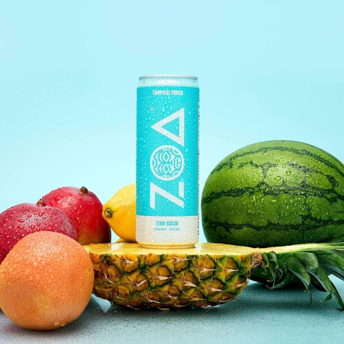 ZOA Zero Sugar Energy Drinks with Electrolytes, Vitamin C, Amino Acids, B-Vitamins, Made with Green Tea Caffeine, Sugar-Free Variety Pack- Four Flavors, 12 Fl Oz Cans (12-Pack)