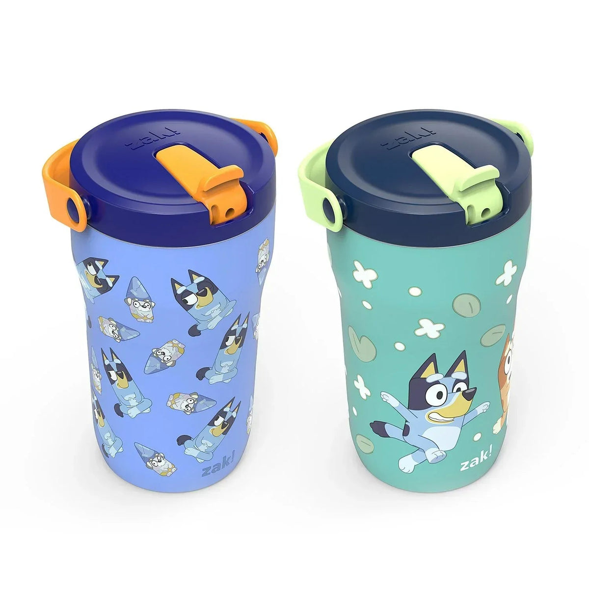 Zak Designs 14-oz. Stainless Steel Double Wall Sutton Grip Tumbler for Kids, 2-Piece Set, Assorted Characters