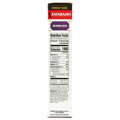 Zatarain's No Artificial Flavors Gluten Free Family Size Jambalaya Rice Dinner Mix, 12.0 oz Box