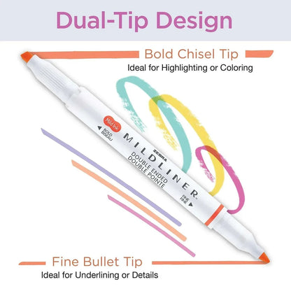 Zebra Mildliner Double Ended Highlighter Assorted 18 pk.