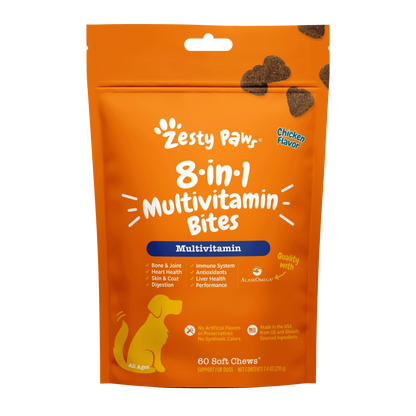 Zesty Paws 8-in-1 Multivitamin Bites for Dogs, for Overall Wellbeing Chicken Flavor, 90ct
