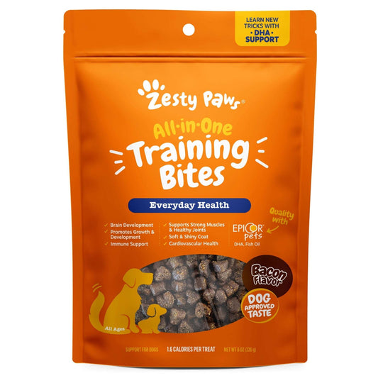 Zesty Paws All-in-One Training Bites Bacon Flavor, 8oz