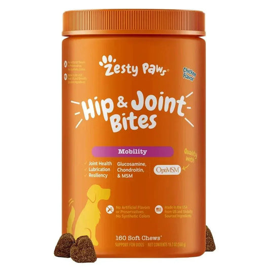 Zesty Paws Hip and Joint Chews For Dogs, Chicken Flavor, 160-count