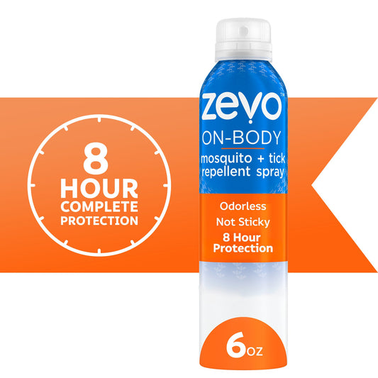 Zevo On Body Mosquito + Tick Repellent - Bug Spray - 6oz Aerosol Spray