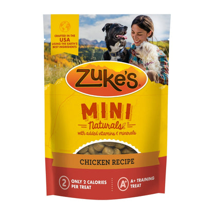 Zuke’s Mini Naturals Dog Training Treat Bites, Soft, Chewy, And Natural Bag Of Treats For Dogs, Chicken Recipe