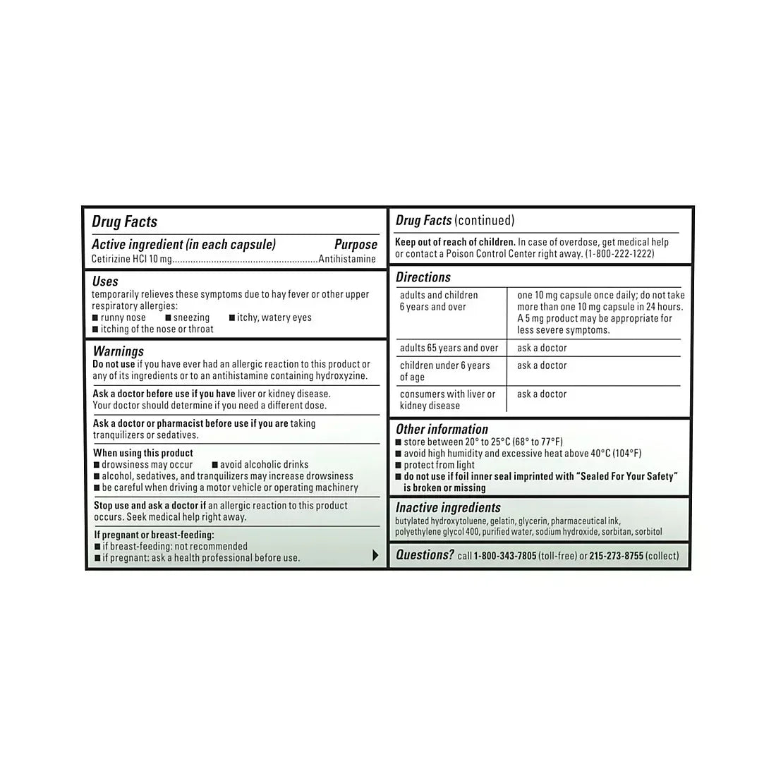 Zyrtec 24-Hour Allergy Relief Liquid Gels, 10 mg Cetirizine HCl, 65 Count