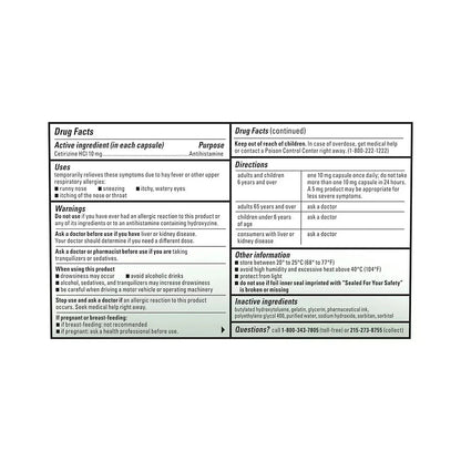 Zyrtec 24-Hour Allergy Relief Liquid Gels, 10 mg Cetirizine HCl, 65 Count