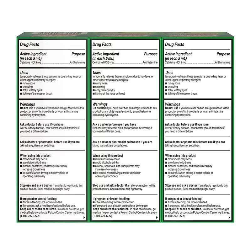 Zyrtec Children’s 24-Hour Allergy Relief Syrup, Grape Flavor, 4 fl oz Bottles, 3 Pack