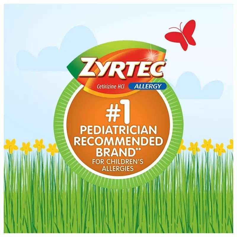 Zyrtec Children’s 24-Hour Allergy Relief Syrup, Grape Flavor, 4 fl oz Bottles, 3 Pack