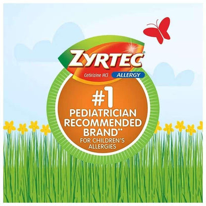 Zyrtec Children’s 24-Hour Allergy Relief Syrup, Grape Flavor, 4 fl oz Bottles, 3 Pack