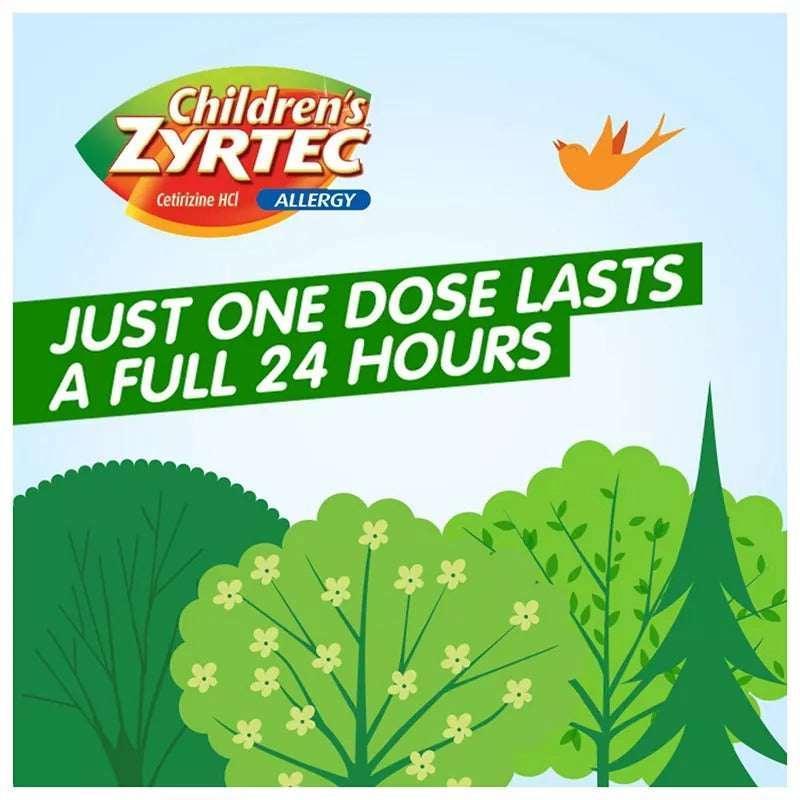 Zyrtec Children’s 24-Hour Allergy Relief Syrup, Grape Flavor, 4 fl oz Bottles, 3 Pack