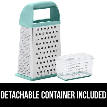 GORILLA GRIP Cheese Grater, BPA Free Stainless Steel Box Graters, Cheeses and Veggie Shredder