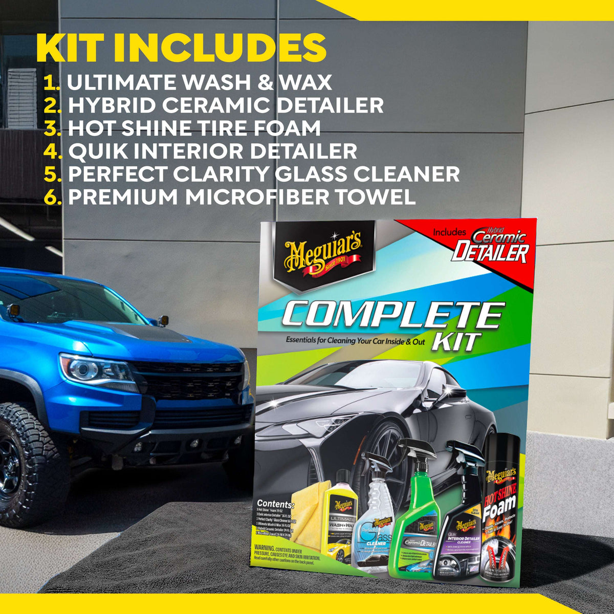 Meguiar's Complete Car Care Kit, Car Detailing Gift Set for Car Lovers, Men, Dads and Husbands