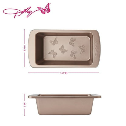 Dolly Parton Butterfly Stamp Carbon Steel Non-Stick Loaf Pan