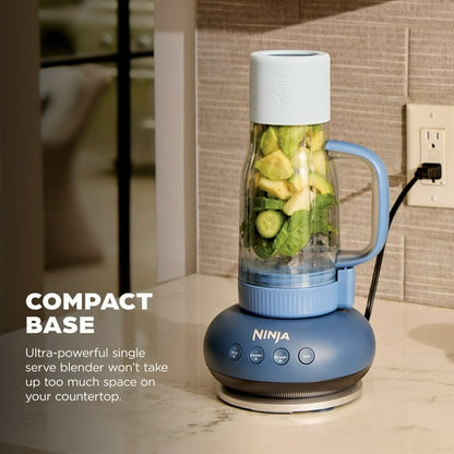Ninja BlendBOSS 26-Oz Personal Blender, for Smoothies & Frozen Drinks, Travel Tumbler with LeakProof Lid and Chug Spout, Auto-iQ Technology, 1200PW, DB301CY Cyberspace