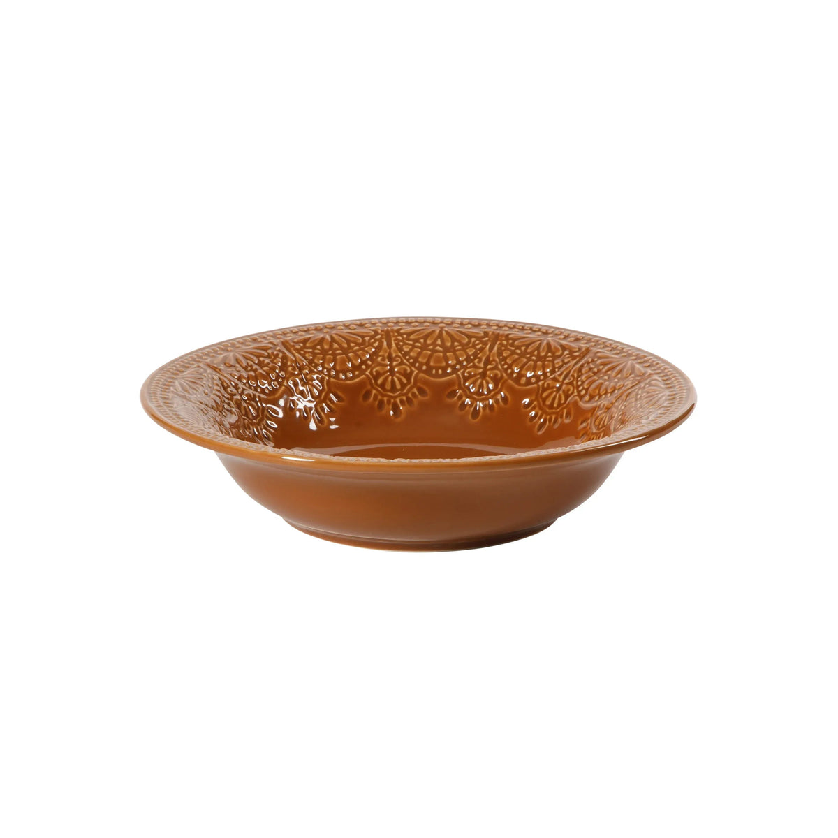 The Pioneer Woman Vintage Lace 12-Piece Ceramic Dinnerware Set, Caramel