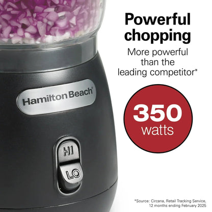 Hamilton Beach Stack & Press 2 Speed Food Chopper & Mini Food Processor, 3-Cup, Black