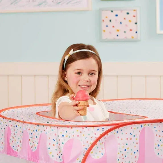 Battat Sweet Treats Pop-Up Shop Fabric Tent 25-Piece Dessert Set, Toddler and Preschool Toys