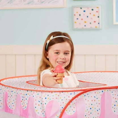 Battat Sweet Treats Pop-Up Shop Fabric Tent 25-Piece Dessert Set, Toddler and Preschool Toys
