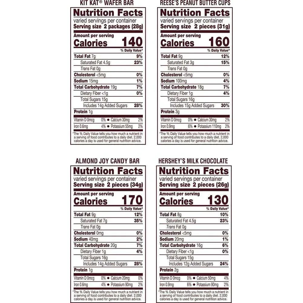 Hershey Assorted Chocolate Snack Size Candy, Variety Bag 15.57 Oz, 30 Pieces
