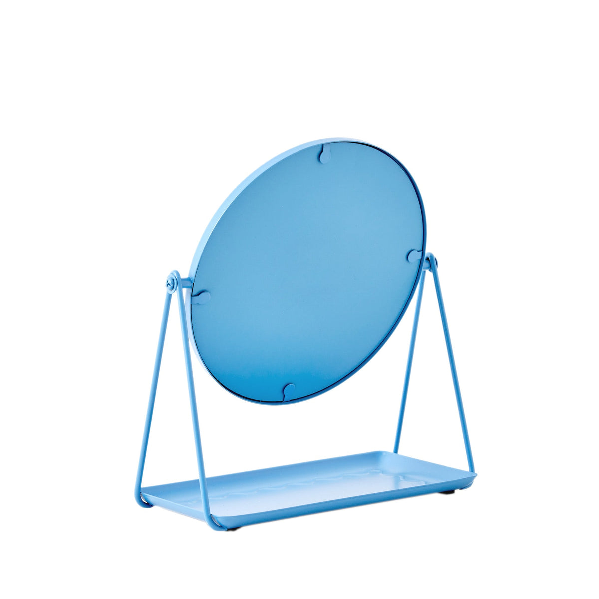 Mainstays by Becky G. & Alejandra 9.65" Round Tabletop Mirror with Metal Tray, Blue