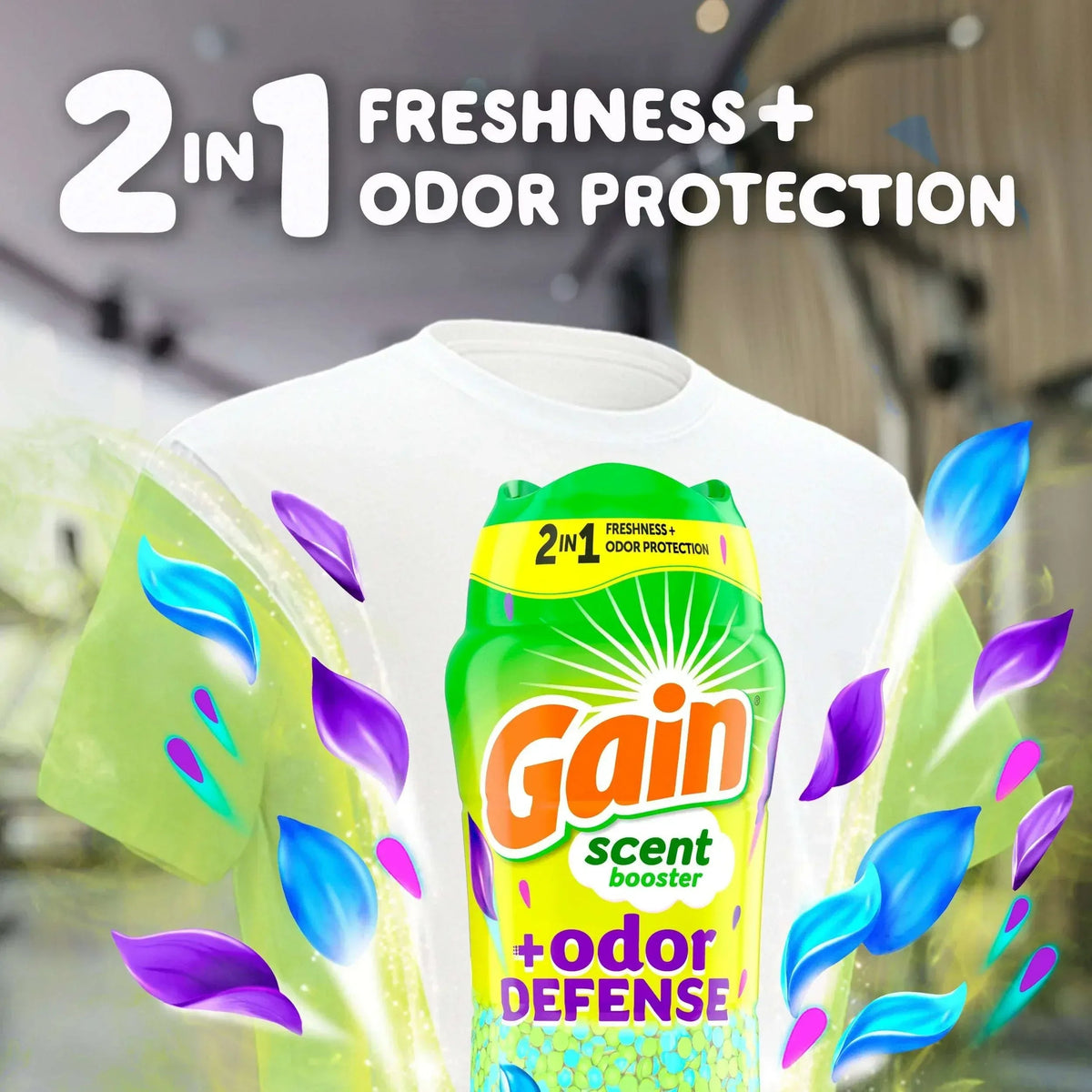 Gain Odor Defense 2-in-1 In-Wash Laundry Scent Booster Beads, Super Fresh Blast Scent, 4.8 oz