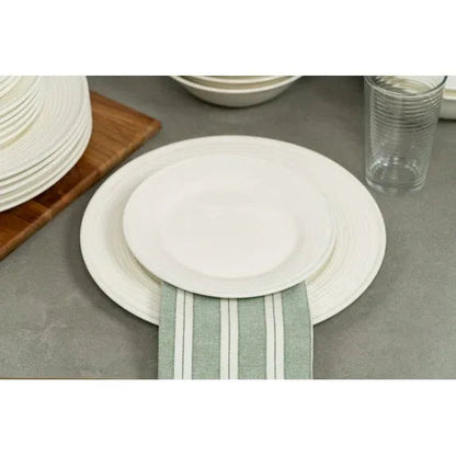 10 Strawberry Street Nova White Round 62-Piece Stoneware Dinnerware Set, Service for 6