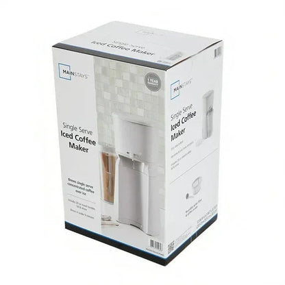 Mainstays Single Serve Iced Coffee Maker, Soft Silver