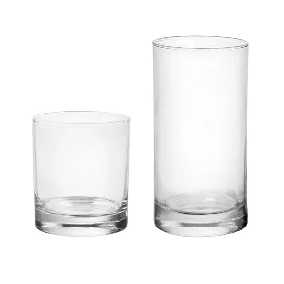 Mainstays Cooler Tennyson Glass Drinkware Set, Clear, 12 Pieces