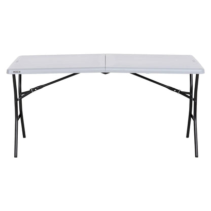 Lifetime 5 Foot Rectangle Fold-in-Half Table, Indoor/Outdoor Essential, Gray, 60.3" x 25.5"