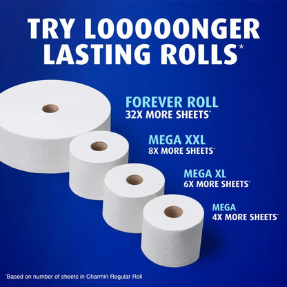 Charmin Toilet Paper Ultra Soft, 12 Mega XL Rolls, 2-Ply Bath Tissue