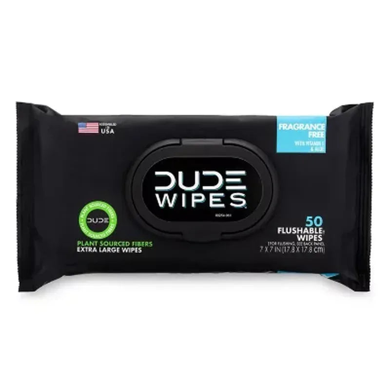 DUDE Wipes Flushable Wipes, Extra Large, Fragrance-Free Wipes (400 Ct.)