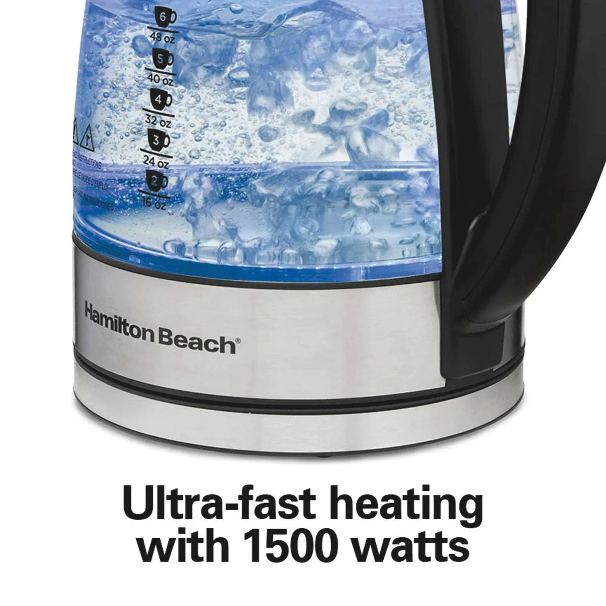 Hamilton Beach Temperature-Control Electric Glass Kettle, Tea & Water Kettle, 1.7L with Auto Shutoff and Ultra-Fast Heating