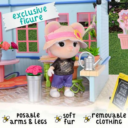 Honey Bee Acres In Bloom Flower Shop Dollhouse – 59 small accessories, Pretend Set for Kids Ages 3+