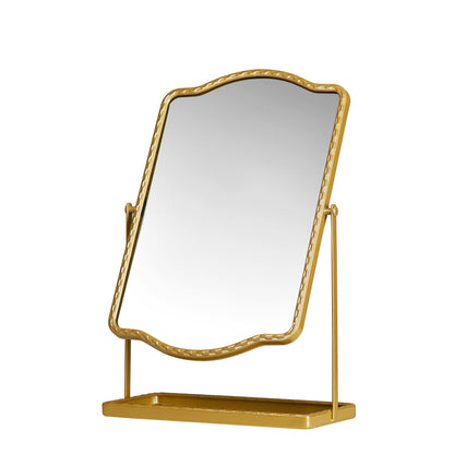 Home Decor Collection Stylehouse Gold Table Mirror with Storage