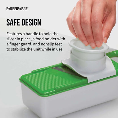 Farberware Pro Compact Mandoline with Storage Case and Color-Coded Blades