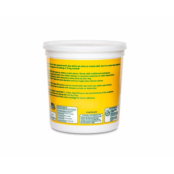 Crayola Air Dry Clay Bucket, 5Lbs, White, No Bake Clay for Kids, Back to School Supplies, Teacher Essentials, Arts and Craft Supplies, Gifts for Teachers and Kids, Ages 6+