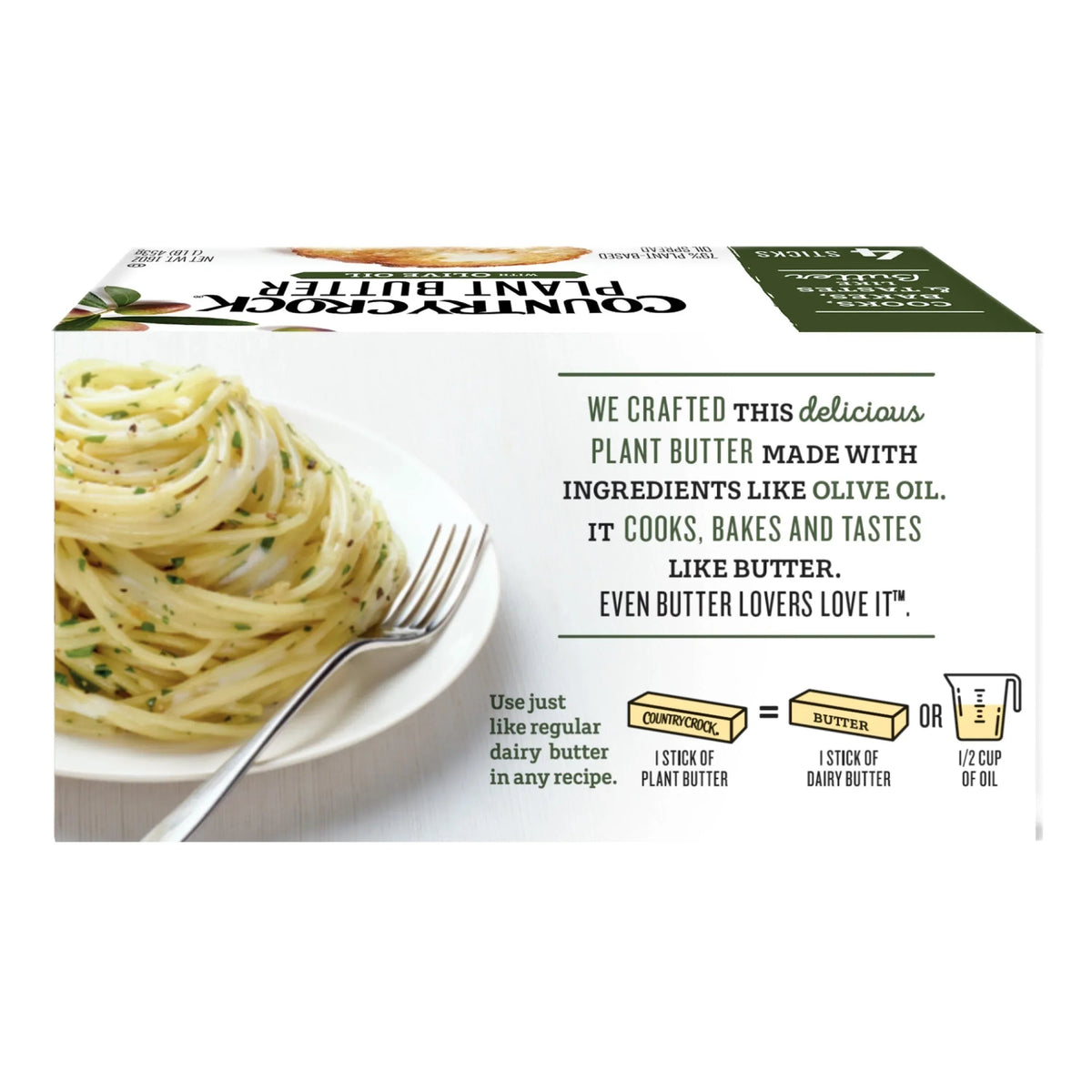 Country Crock Dairy Free Vegan Plant Butter with Olive Oil, 16 oz, 4 Sticks (Refrigerated)