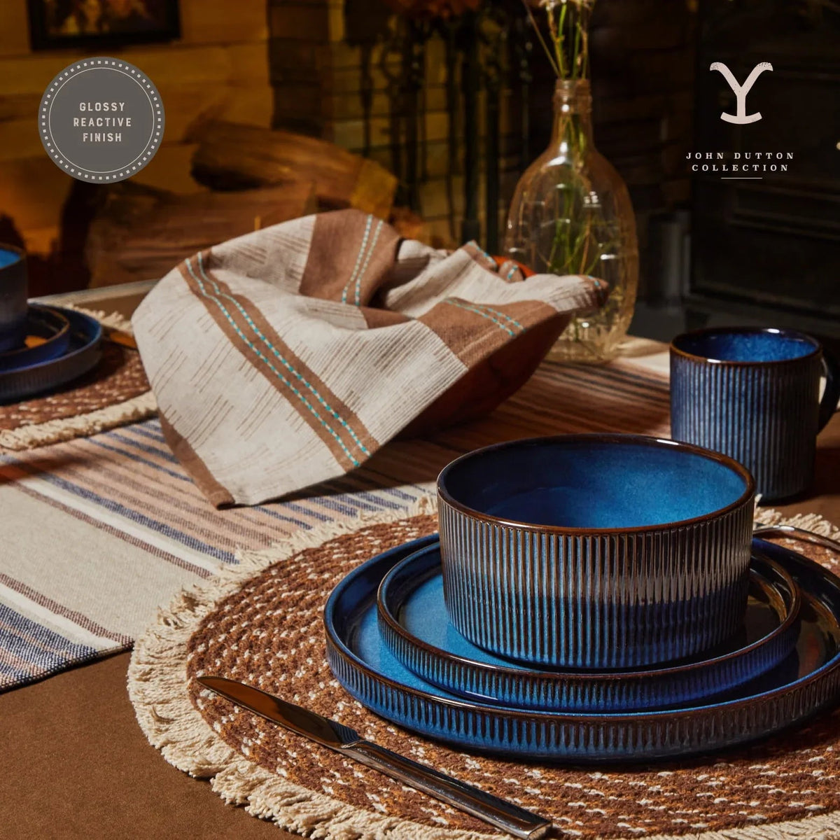 Yellowstone John 12-Piece Ceramic Dinnerware Set