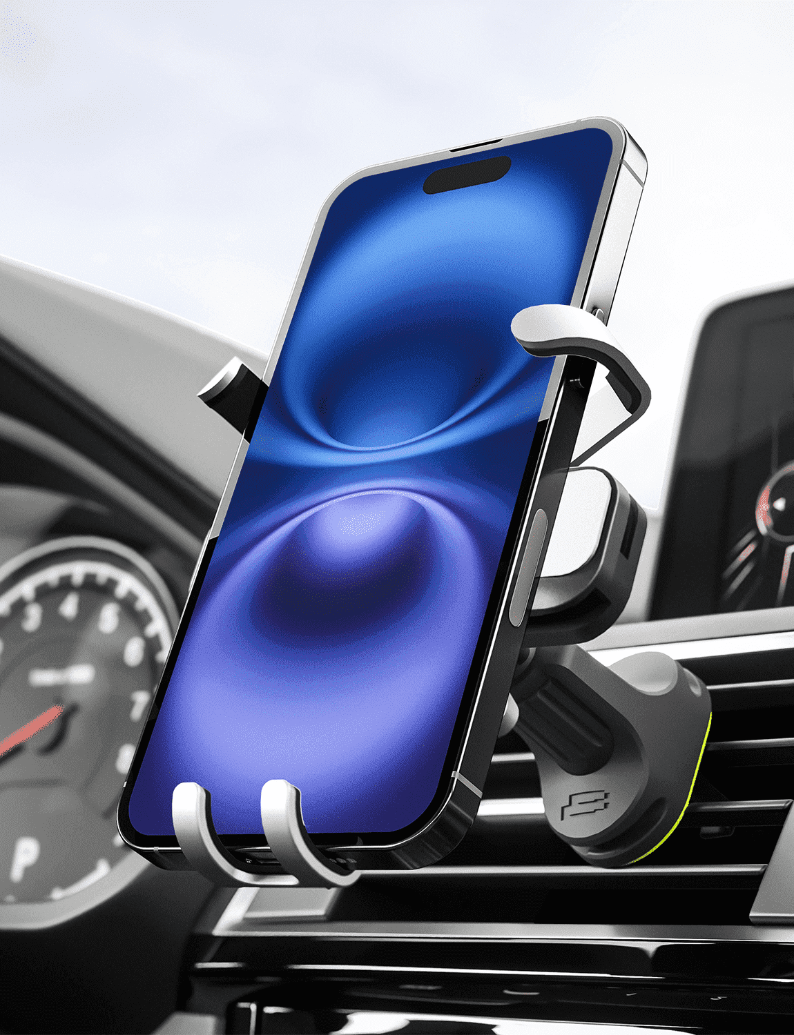 Bracketron AutoGrip Universal Vent Mount Car Phone Holder with Gravity Locking Design, One-Handed Place-to-Lock Operation, Fits Phones up to 3.75” Wide, Low-Profile Vent Mount,