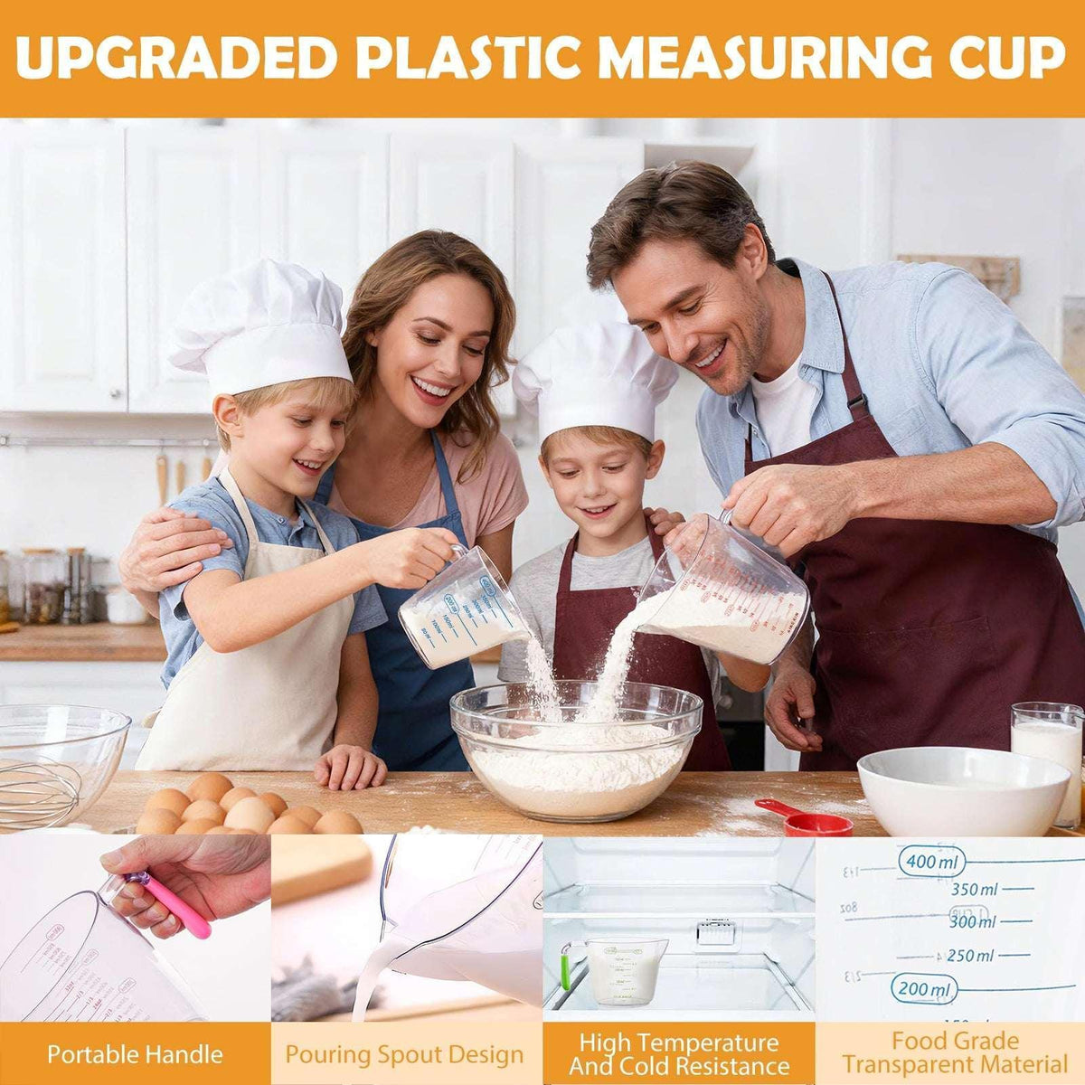 Lumikrypt 23Pcs Measuring Cups and Spoons Set, Stainless Steel Nesting Measuring Cups Spoons with Plastic Measuring Cup for Dry and Liquid Ingredients, Measurement Conversion Chart Fridge Magnet