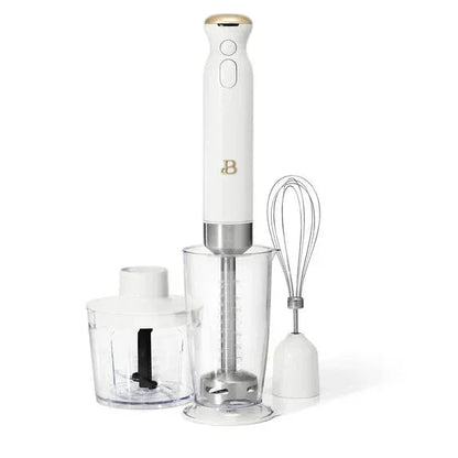 Beautiful Cordless Immersion Blender with Chopper, Whisk & Measuring Cup, White Icing by Drew Barrymore