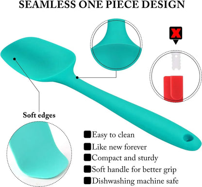 Food Grade Silicone Rubber Spatula Set for Baking, AOKIWO 5Pcs Cooking Utensil Set, High Heat Resistant Non Stick Dishwasher BPA-Free