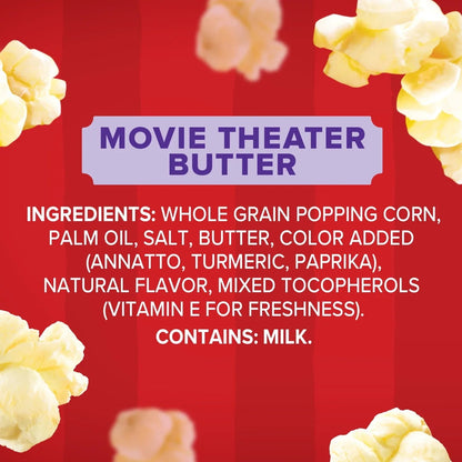 Orville Redenbacher’s Microwave Popcorn Mini Bags, Movie Theater Butter Flavor, 1.5 oz., 12-Count
