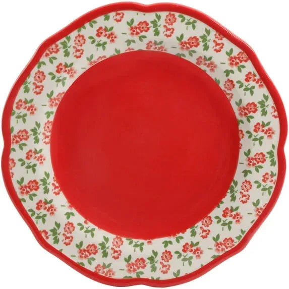 The Pioneer Woman Timeless Floral & Retro Dot 12-Piece Dinnerware Set, Multicolor