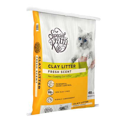 Special Kitty Non-Clumping Clay Cat Litter, Fresh Scent, 48 lb Bag