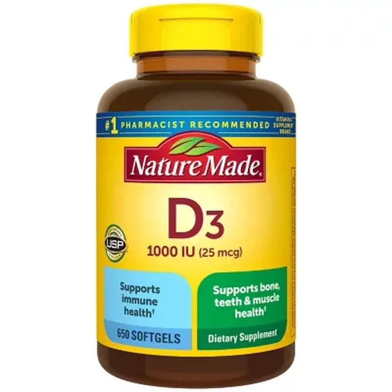 Nature Made Vitamin D3 1000 IU Softgels - 650 Count