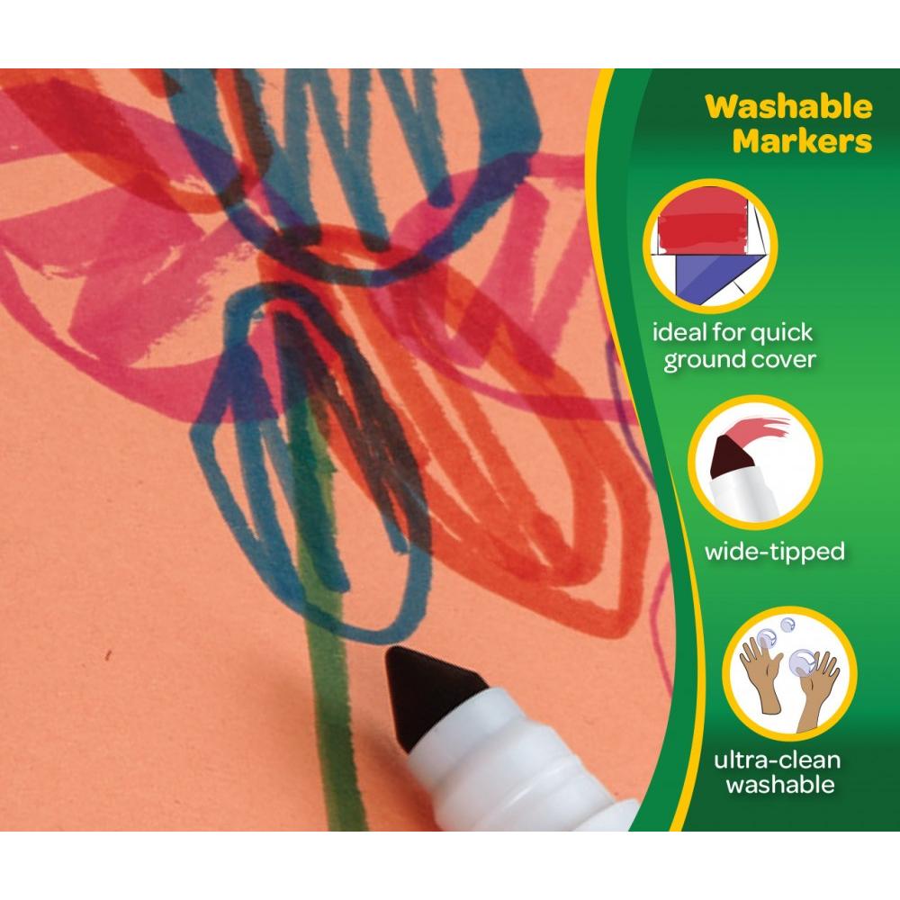 Crayola Ultra-Clean Washable Broad Line Markers, Art Supplies, Back to School Supplies, 10 Ct