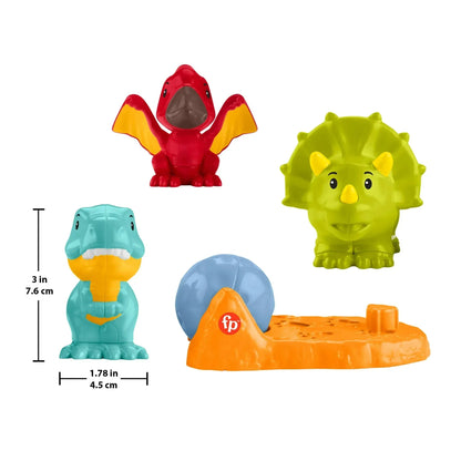 Fisher-Price Little People Friendly Dinosaur Figure Pack Toddler Toy, 4 Pieces for Pretend Play